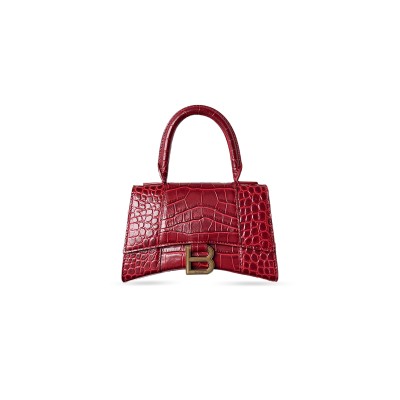BALENCIAGA WOMEN'S HOURGLASS HANDBAG XS IN RED 5928331S4GV8000 (18.8*13*7.9cm)